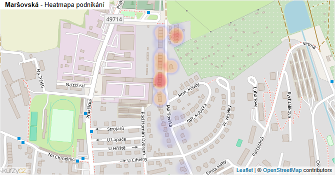 Maršovská - mapa podnikání