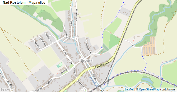 Nad Kostelem - mapa ulice