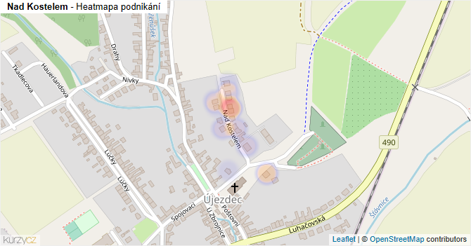 Nad Kostelem - mapa podnikání