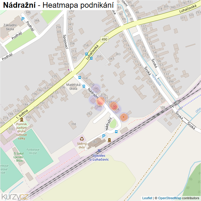 Mapa Nádražní - Firmy v ulici.