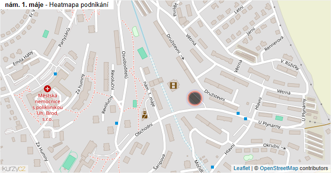 nám. 1. máje - mapa podnikání