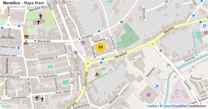 Neradice - mapa firem