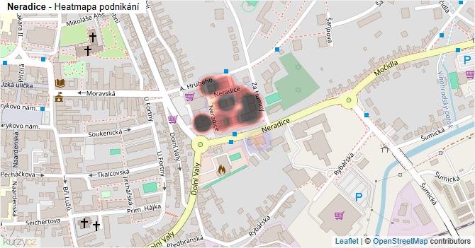 Neradice - mapa podnikání