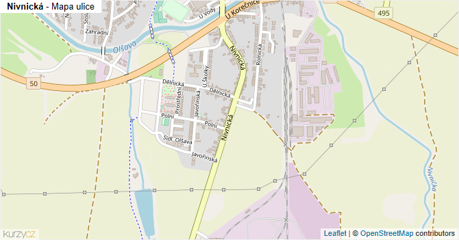 Nivnická - mapa ulice