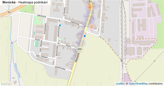 Nivnická - mapa podnikání