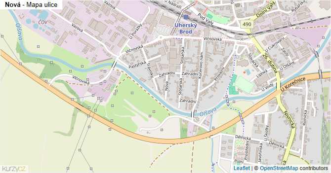Nová - mapa ulice