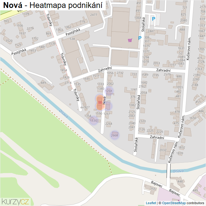 Mapa Nová - Firmy v ulici.