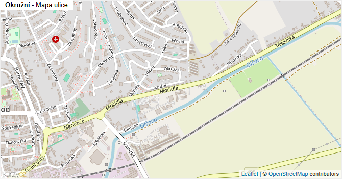 Okružní - mapa ulice