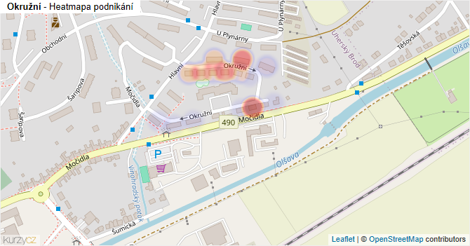 Okružní - mapa podnikání