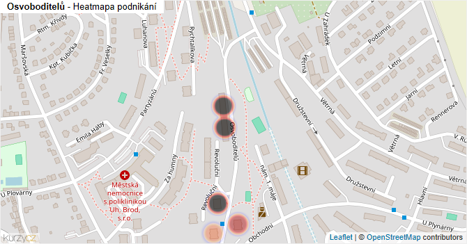 Osvoboditelů - mapa podnikání