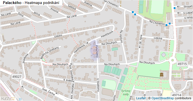 Palackého - mapa podnikání