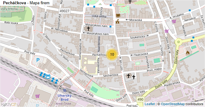 Pecháčkova - mapa firem