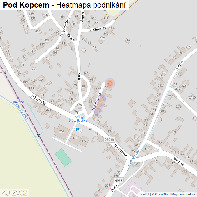 Mapa Pod Kopcem - Firmy v ulici.