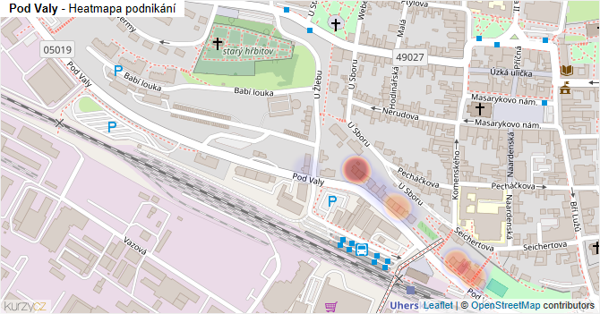 Pod Valy - mapa podnikání