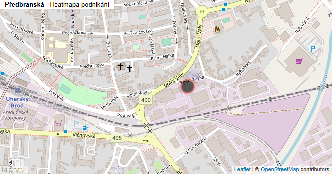 Předbranská - mapa podnikání