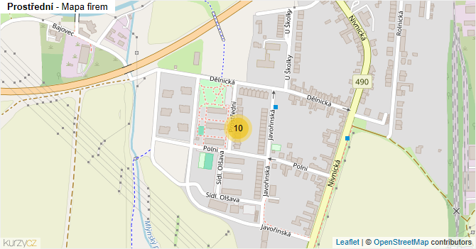 Prostřední - mapa firem