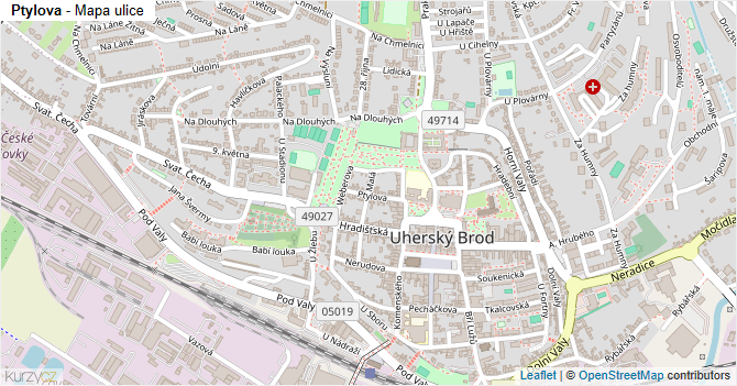 Ptylova - mapa ulice