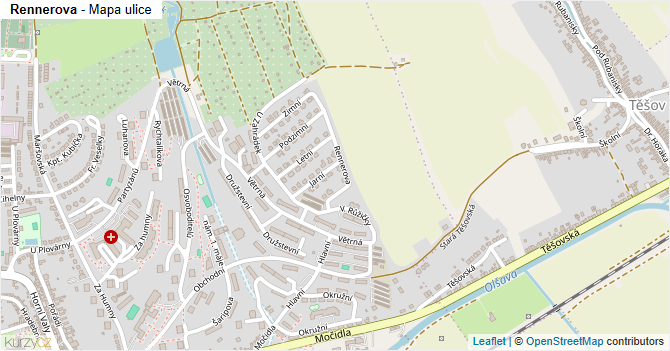 Rennerova - mapa ulice