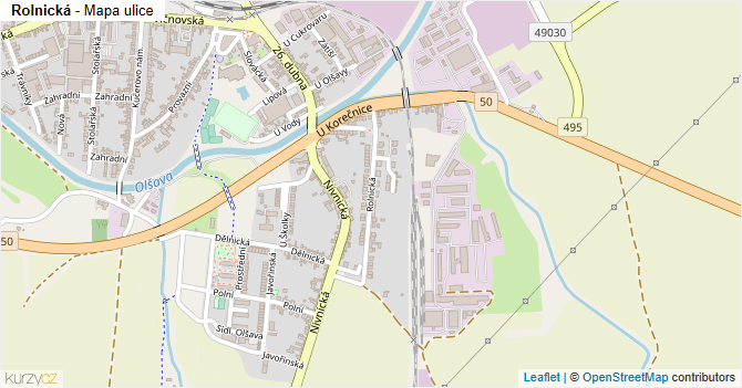 Rolnická - mapa ulice