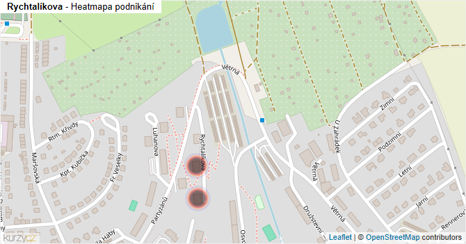 Rychtalíkova - mapa podnikání