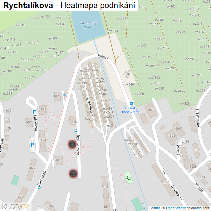 Mapa Rychtalíkova - Firmy v ulici.