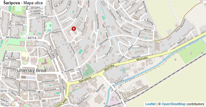 Šaripova - mapa ulice