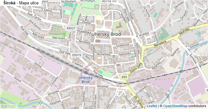 Široká - mapa ulice