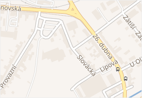Slovácká v obci Uherský Brod - mapa ulice