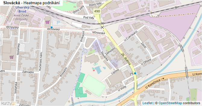 Slovácká - mapa podnikání