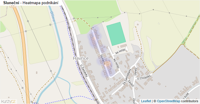Sluneční - mapa podnikání