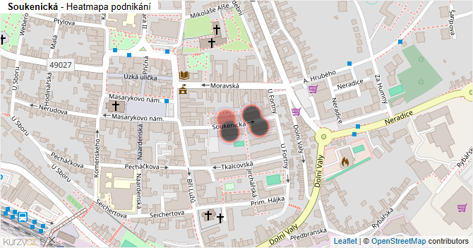 Soukenická - mapa podnikání