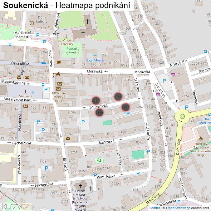 Mapa Soukenická - Firmy v ulici.