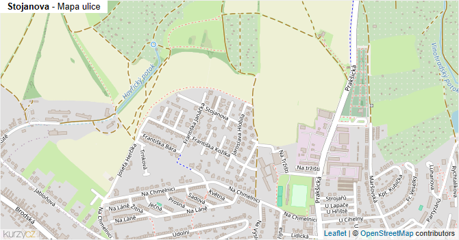 Stojanova - mapa ulice