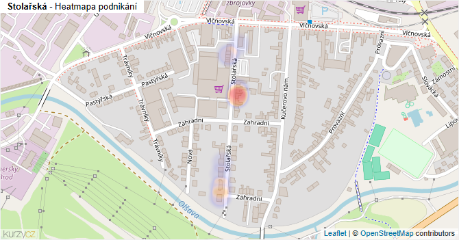 Stolařská - mapa podnikání