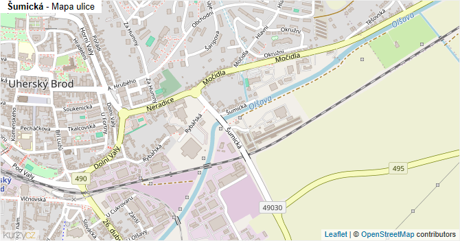 Šumická - mapa ulice