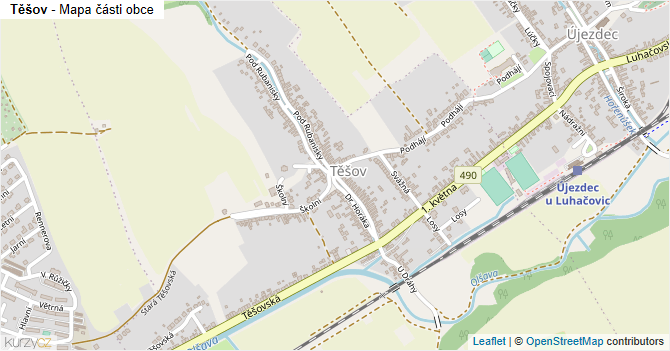 Těšov - mapa části obce