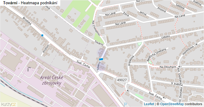 Tovární - mapa podnikání
