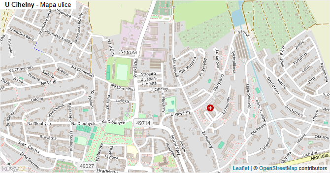 U Cihelny - mapa ulice