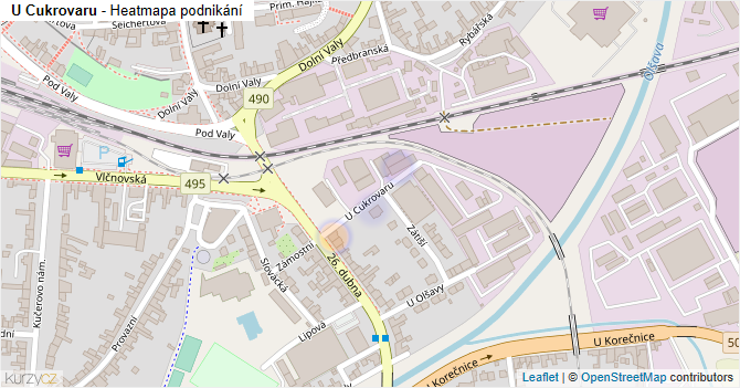 U Cukrovaru - mapa podnikání