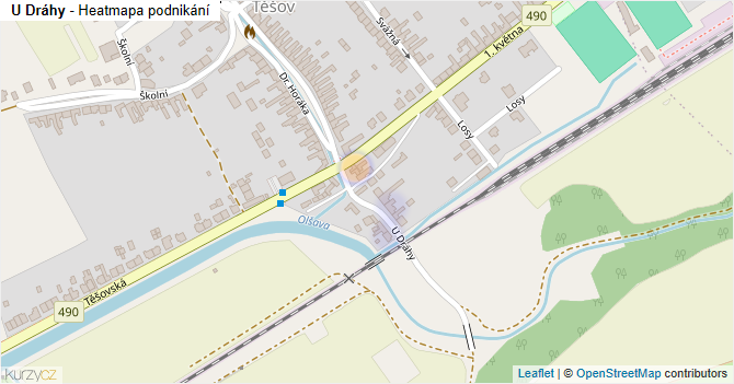U Dráhy - mapa podnikání
