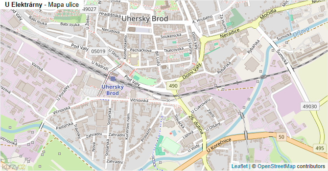 U Elektrárny - mapa ulice