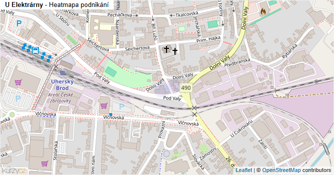 U Elektrárny - mapa podnikání