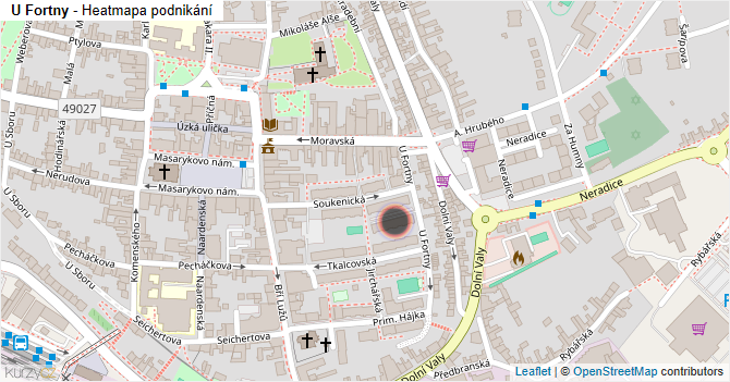 U Fortny - mapa podnikání