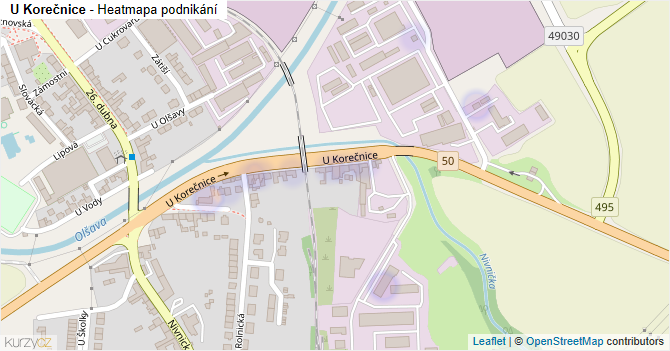 U Korečnice - mapa podnikání