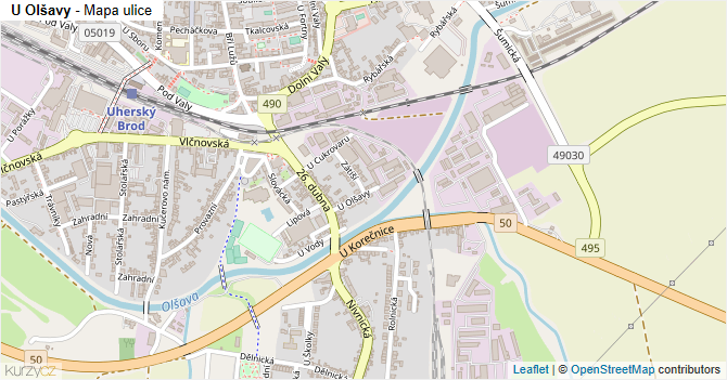 U Olšavy - mapa ulice