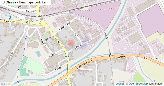 U Olšavy - mapa podnikání