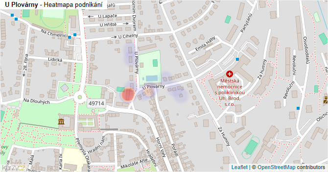 U Plovárny - mapa podnikání