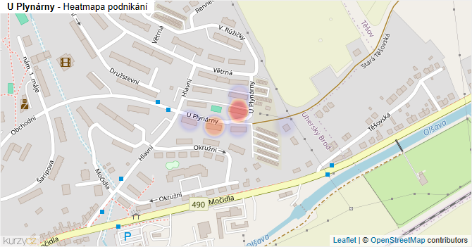 U Plynárny - mapa podnikání