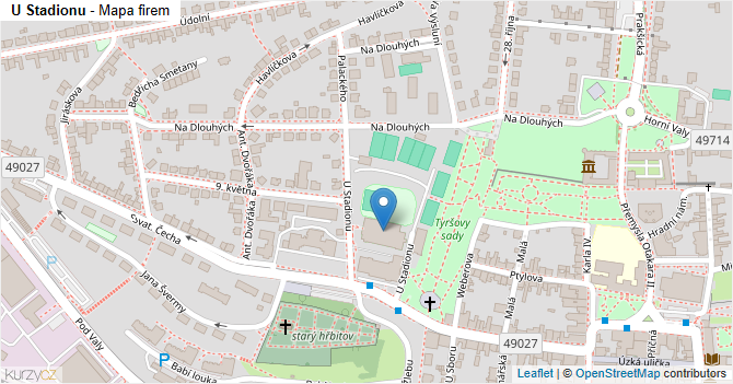 U Stadionu - mapa firem