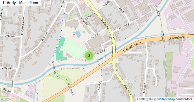 U Vody - mapa firem